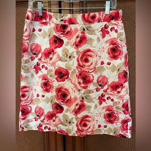 LIKE NEW,Beautiful spring lined pencil skirt,sz8,by VanHeusenStudio,pinks/tan